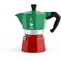 Bialetti - Moka Express colección Italia (Tricolor)- cafetera de 3 Tazas- Aluminio